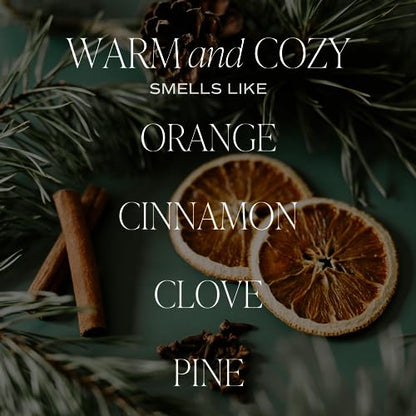 Sweet Water Decor Warm and Cozy Reed Diffuser Set - Orange, Cinnamon, Clove, and Pine Fall and Winter Scented Diffuser - Scent Diffusers for Home, Long Lasting Fragrance, Made in the USA - style: Warm and Cozy