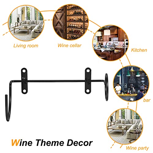 uxcell Spiral Wine Wall Holder 12 Pcs, Metal Wine Bottle Display Holder, Wine Bottles Display Wall Storage Shelf -for Home Kitchen Bar Wall Decor Black Right - style: Right Style