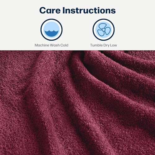 24-Piece Set of Towels, Lightweight 380 GSM Cotton Towels, Quick Drying, Absorbent Hand Towels, Fingertip Towels, Bath Towels, & Washcloths, Burgundy - color: Burgundy