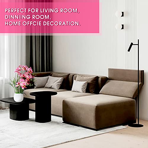 W&W Artificial Orchid Plants and Flowers with Vase, Fake Faux Orchid in Ceramic Pot,19”, Pink - color: Pink 01