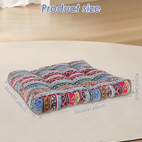 Meditation Floor Pillow, Bohemian Meditation Cushion Meditation Mat, Large Pillows Seating for Adults, Tufted Corduroy Floor Cushion Indian Floor Pillows for Tatami Living Room