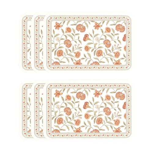 Vinyl Waterproof Placemats Set of 6 Rectangular,12"*17"-Albano A | Wipeable Beautiful Print Place Mats,Stain Resistant,Heat Resistant,Everyday Meals,Kitchen,Dinning,Holiday,Decor - color: Albano a