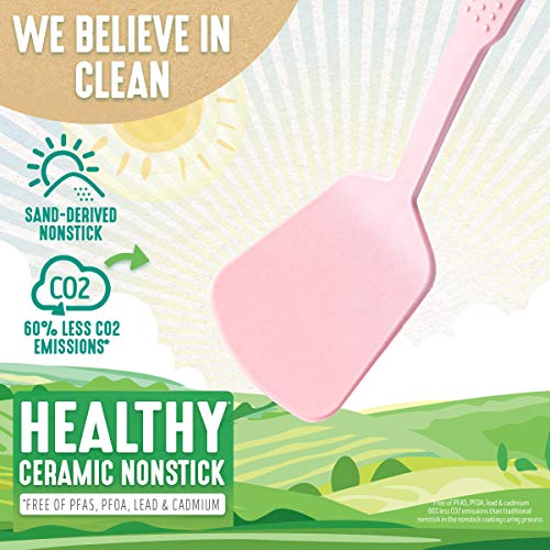 GreenLife Cooking Tools and Utensils, 7 Piece Nylon Set including Spatulas Turner Spoons and Tongs, Heat Resistant Spatula and Spoons, BPA-Free, Pink - color: Soft Pink