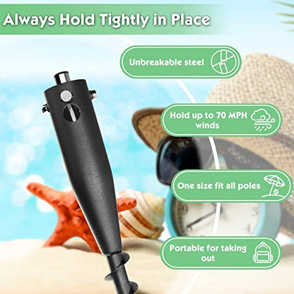 Umbrella Sand Anchor,Heavy Duty Steel No Dig Beach Sand Ground Anchor,Windproof Strong Beach Umbrella Stake Holder Stand for Umbrellas,Poles, Christmas Tree Stand Holder - color: Black