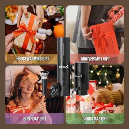 Electric Wine Set 4 | Automatic Wine Opener Dispenser Gift Set - Electric Corkscrew Opener & Auto Wine Dispenser | Ideal Housewarming Gifts