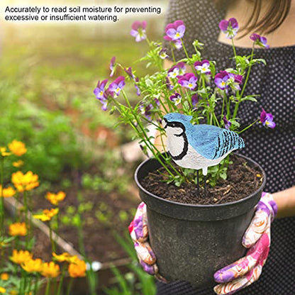 Watering Alarm Bird Plant Soil Tester, Hygrometer Sensor Gardening Tool, for Planter Water Remind Warining Alert(Battery Included)(Blue)