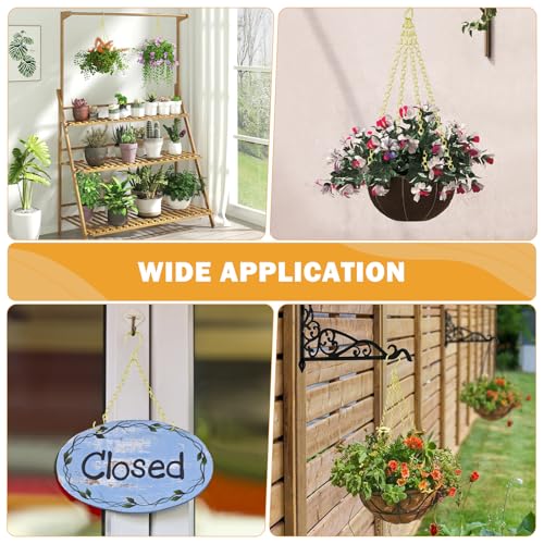 garini 3 Pack, 23 Inch Hanging Baskets Chain, Gold Hanging Chains with Hooks Flower Pot Chain Replacement Plant Hangers for Planters, Bird Feeders and Lanterns - color: Gold, size: 3P