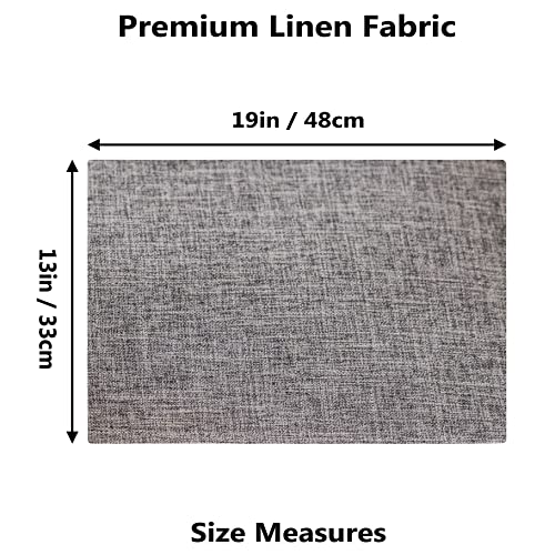 Home Brilliant Linen Placemats Set of 4 Heat Resistant Washable Placemats for Parties Buffet Dinner, 13 x 19 inches, Ash Grey - color: Ash Grey, size: Placemats 13" x 19", Set of 4
