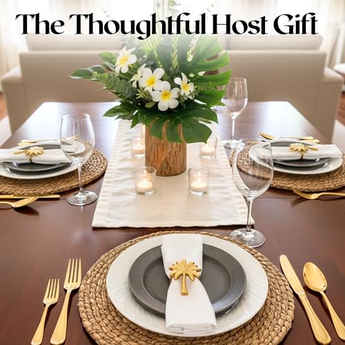 Napkin Ring Set of 12, Fall Thanksgiving Christmas Napkin Rings, Festival Metal Napkin Rings Holders, Napkin Ring Bulk for Wedding, Party, Elegant Table Settings Gift Ideas (Gold) - ALPHA Living HOME - color: Old Gold, size: 12- Pack
