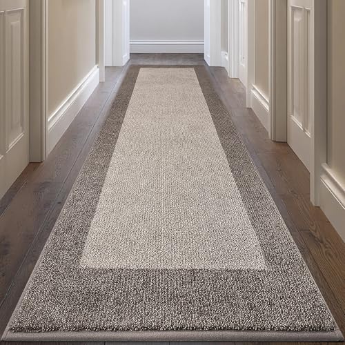 Runner Rug 32" x 84", Kitchen Rug for Hallway, Floor, Roll Packing | Non Slip, Machine Washable, Absorbent, Quick Drying, for Entryway, Bedroom, Bathroom, Door - color: Beige, size: 32" X 84"
