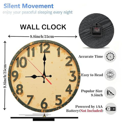 Speckled Beige Minimalist Wooden Wall Clock (25cm×25cm)