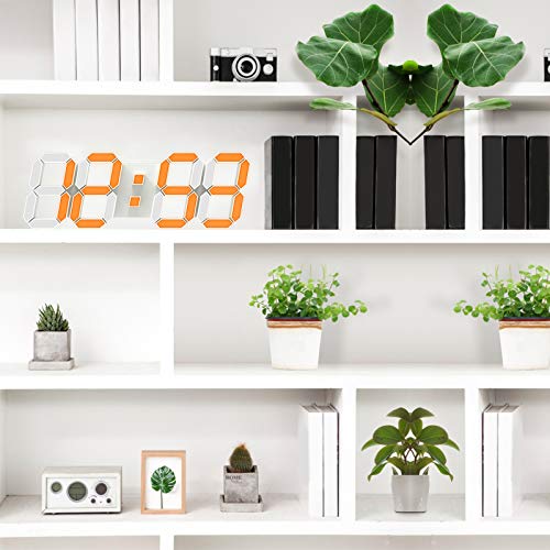 EDUP HOME® 15" Larger 3D LED Wall Clock with Remote Control, 7-Color RGB | Digital Alarm Clock with Adjustable Brightness, 12/24-Hour Time, Date & Temperature Display for Home & Office - color: Rgb Led Wall Clock 15“