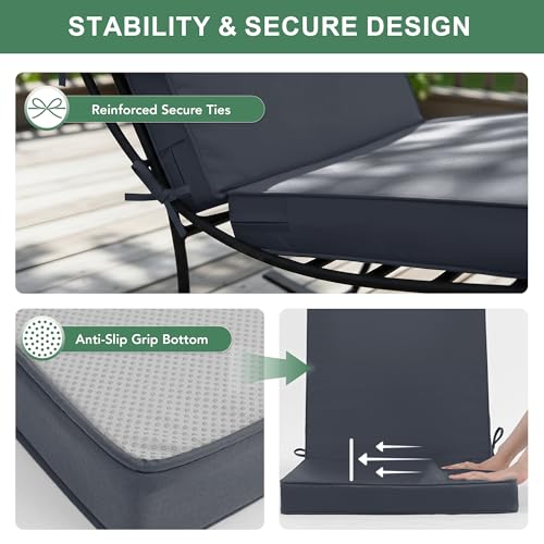 Summsun 4-Pack High Back Outdoor Chair Cushions, 20 x 20 Inch, Dark Grey | High-Resilience Foam, Non-Slip Bottom, Water Resistant, Removable Cover, Hidden Zipper, Fit for Garden, Lawn, Patio Furniture - color: Dark Grey