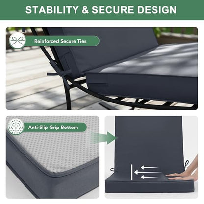 Summsun 4-Pack High Back Outdoor Chair Cushions, 20 x 20 Inch, Dark Grey | High-Resilience Foam, Non-Slip Bottom, Water Resistant, Removable Cover, Hidden Zipper, Fit for Garden, Lawn, Patio Furniture - color: Dark Grey