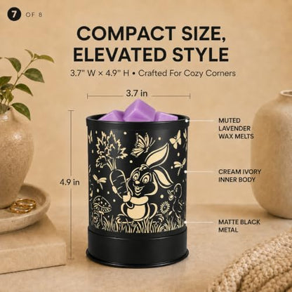 nawaza Wax Melts Warmer Scented Metal 2-in-1 Electric LED Burner Rabbit | Scented candle wax melter, essential oil burner, home office bedroom decor, daily aroma gift - style: Rabbit
