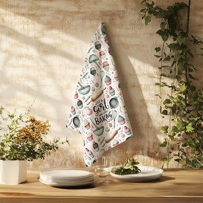 Gifts for Baking Lovers Women Kitchen Towels, Baker Gifts, Just a Girl Who Loves Baking Hand Dish Towels for Kitchen Bakery, 16x24 Inch - color: Kitchen-094