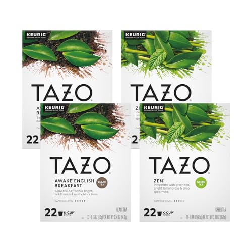 TAZO Tea Bag K-Cup Pods, Awake English Breakfast & Zen 22 CT (2ea) (Variety Pack) - size: 22 Count (Pack of 2) Awake & Zen Variety