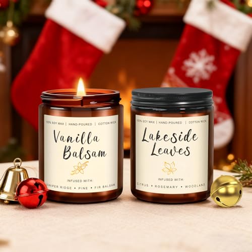 Candles for Home Scented, 6 x 3.5 oz Soy Wax & 150 Hours Long Lasting Fall Candles, Gifts for Women Birthday Thanksgiving Day Merry Christmas - color: Autumn Wreath/Cinnamon&Pumpkin/Season/Apple Pi/Pumpkin Waffles/Lakeside Leaves