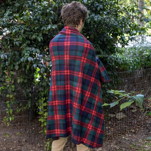 Trail maker 50x60 Throw Blankets, Plaid Fleece Throw Blankets for Bedroom, Couch, Livingroom, Chair, Pets, Outdoors - color: Green