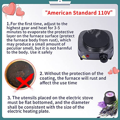 SAEUYVB Candle Making Kit/Supplies with Electric Hot Plate(Silver Gray) | Wax Melter for Candle Making,Candle Making Supplies for Beginners with Pouring Pot,Hot Plate,Instruction Manual and More - color: silver gray kit