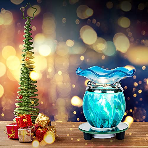 3 in 1 Electric Oil Warmer Scented Wax Warmer with with Auto Off Timer Candle Wax Melt Warmer Wax Melter Fragrance Wax Burner(Blue-Timer) - color: Blue-timer