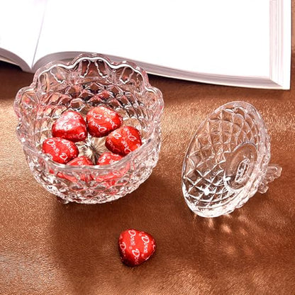 Colorful Crystal Glass Candy Snack Barrel Storage Jar Embossed Luxury Cookie Buffet Canister With Lids Jewelry Box Jar Biscuit Containers - color: Butterfly-Clear