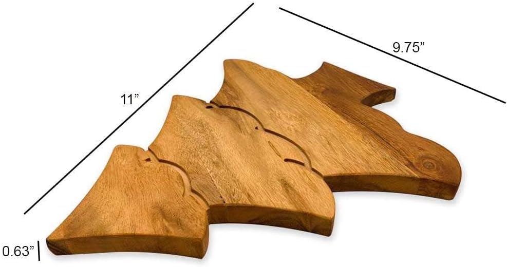 Sophia Art 100% Acacia Wooden Chopping Board, Butcher Block for Vegetables, Cafe and Restaurant, Serving Board,Charcuterie Board Cutting Board, Brown (Tree with Grooves, 11"L x 9.75"W) - color: Tree with Grooves, 11"L x 9.75"W