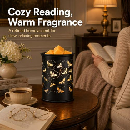 Metal Wax Melt Warmer Electric Candle Fragrance Burner | Oil Burner 2 in 1，Gifts for Women，Mother's Day，for Home Office Bedroom，Bee Decorations - style: bee