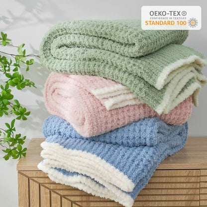 Snuggle Sac Pink Waffle Bedding Blankets Queen Size 90x90 inches, Reversible Microfiber Fluffy Fuzzy Soft Throw Cozy Knit Blanket for Women Mothers Birthday Gifts - color: Waffle Soft Pink, size: Queen(90"x90")