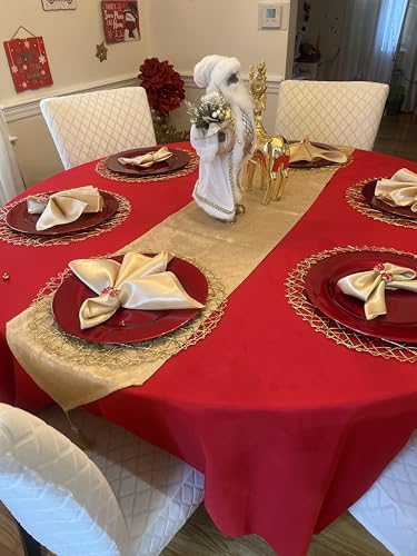 Faux Linen Sparkly Spring Gold Table Runner with Tassels 14x95 Inch Dresser Scarf Graduation Table Runner for Home Bedroom Party Birthday Wedding Bridal Baby Shower - color: Brilliant Faux Linen With Tassels- Gold, size: 95"x14"-1Pc