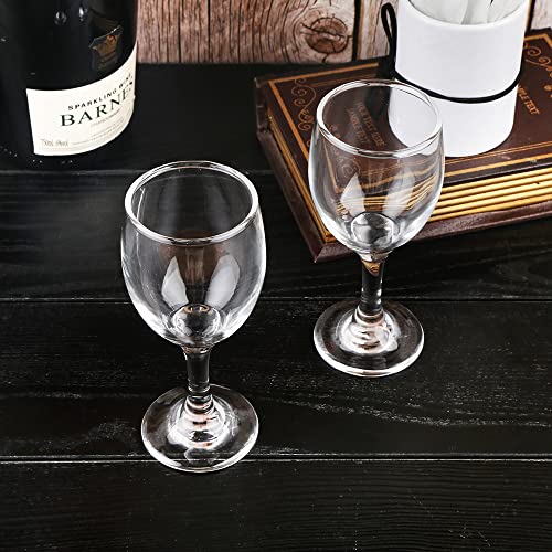 HEIGHT 5.6 Inches 120ML 4 Ounce - Set of 12 Classic Red Small Wine Glasses Durable Clear White Lead-free Glass Cup For Party (Glass, 12Pcs4OZ) - color: 12Pcs4OZ