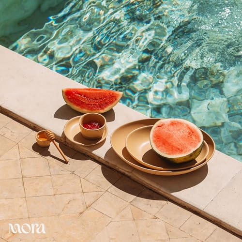 MORA Mega and Giant Serving Dishes Set of 2, 16 inch and 14 inch Ceramic Pottery Oval Platters - Microwave, Oven and Dishwasher Safe - Iris & Merrigold - color: Iris & Merrigold, size: Mega & Giant