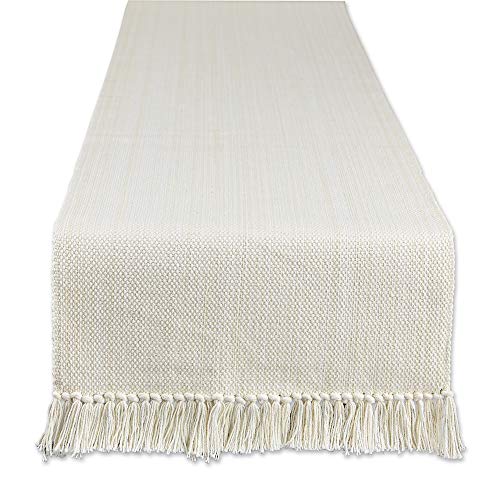 DII Variegated Tabletop Collection, Table Runner3x108, Off-White - color: Off-white, size: Table Runner, 13x108"