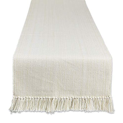 DII Variegated Tabletop Collection, Table Runner3x108, Off-White - color: Off-white, size: Table Runner, 13x108"