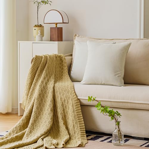 NiNi ALL Beige Outdoor Pillows Set of 2 Decorative Farmhouse Waterproof Throw Pillow Covers 18x18 Solid Cushion Cases for Garden Patio Tent Furniture Sofa Bed Home Decor | Faux Linen Decorative Solid Throw Pillow Covers Farmhouse for Garden Furniture Tent
