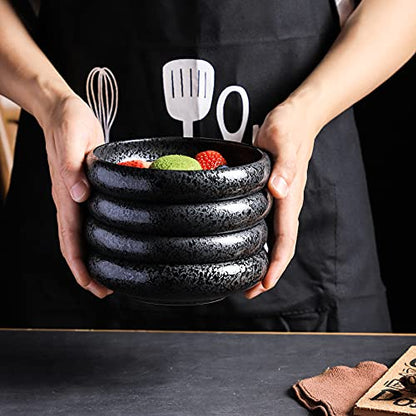 Uaral Japanese Plates Serving Dishes,Salad Bowl Set,Dessert Plate,Appetizer Plate Set of 4,5.5 inch(Black Speckled) - color: Black Speckle