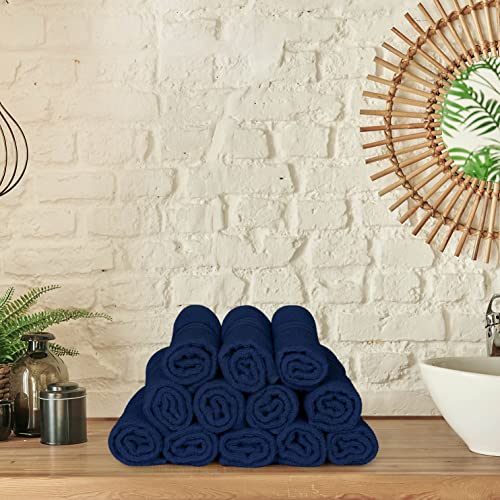 Utopia Towels 12 Pack Premium Wash Cloths, 12x12 in, 100% Cotton, Navy | Highly Absorbent Soft Feel Lightweight Washcloths - Premium Ring Spun Cotton, Ideal for Bathroom, Spa, Gym & Face - color: Navy