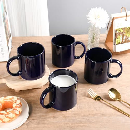 BYCNZB 22oz Super Large Ceramic Coffee Mugs Large Handles Set of 4 (Cobalto) - color: Cobalto