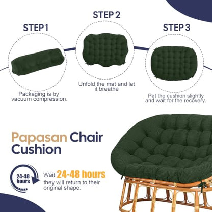 Papasan Chair Cushion Green - color: Green, size: 65x48 Inch