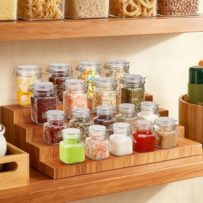 Spice Jars Set of 12, 4 oz Glass Spice Jars with Airtight Lids and Labels, Small Seasoning Jars for Spices, Herbs, Kitchen Spice Organizer - size: 4 fl oz x 12 - Square