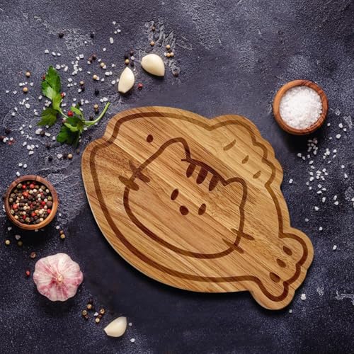 Kitchen Board Multipurpose Wooden Cutting Board for Household Bread Cat Shape, Fish Shape
