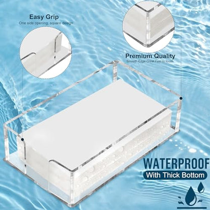 Fengzhe Acrylic Guest Towel Napkin Holder, Clear Bathroom Paper Hand Towels Storage Tray, Disposable Paper Towel Holder for Bathroom, Kitchen, Parties, Weddings, and Various Events 8.5x4.9x2.4 inches