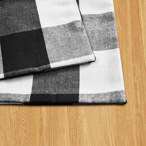 Black & White 2 Side Cotton Buffalo Check Placemats Set of 4 Heat Resistant Dining Table Place Mats for Kitchen Table, 12 x 18 inches - color: Plaids Black & White, size: Rectangular Placemats 12" x 18"