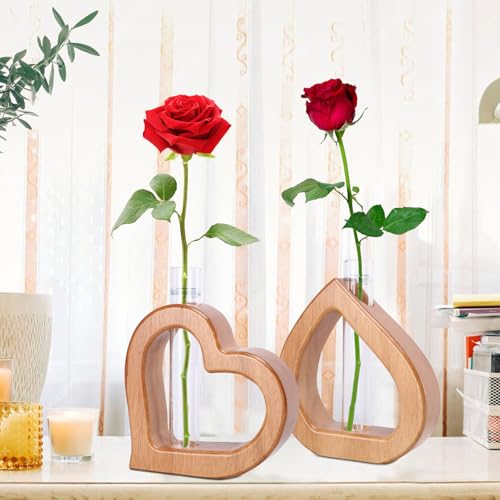 Plant Propagation Stations 2 PCS Wall Hanging Planters | Wall hanging Glass Tubes Terrarium Plants for Indoor Plant Rooting Gardening Gift for Plant Lovers - size: 5.3IN