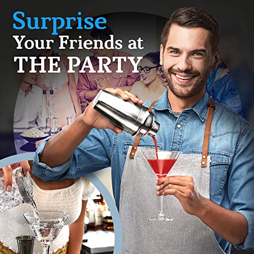 Highball & Chaser Cocktail Shaker Set: Bartender Kit for Home Bar Mixology Cocktail Bar Set Plus E-Book with 30 Recipes - color: Gunmetal