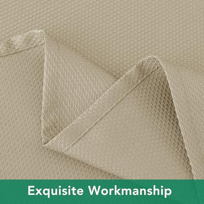 Biscaynebay Textured Fabric Tablecloths 70x120 Inches Rectangular, Natural Water Resistant Tablecloths for Dining, Kitchen, Wedding, Parties etc. Machine Washable - color: Natural, size: 120" x 70" (Rectangular)