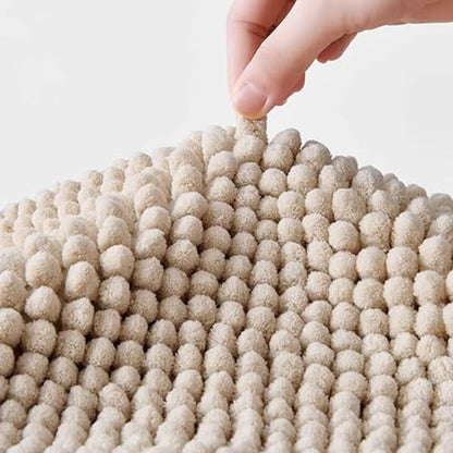 Chenilles Absorbent Bath Mat Rug Floor Carpet for Bathroom and Entryway with Nonslip Backing, Quick Drying Easy to - color: Powder 60cmx90cm