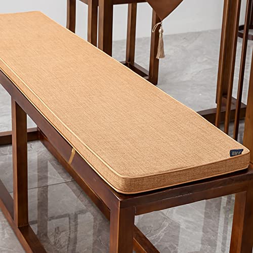 Customize Bench Cushion, Furniture Cushion, High Density Memory Foam, Linen Washable, Non-Slip Bench Pad for Shoe Bench Rack, Window, Piano, Dining (Custom Size, Beige Yellow-B) - color: Beige Yellow-b