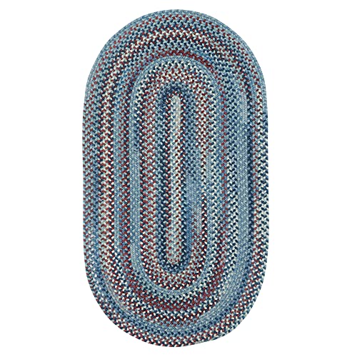 Capel Rugs American Heritage, 2x3 Foot, Barn Blue - for Living Room, Bedroom, Dining Room - color: Barn Blue, size: 2' x 3' (Oval)