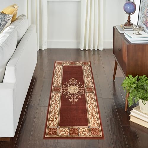 Superior Indoor Area Rug, Floral Medallion Design, 2'7"x8', Toffee Z | Attractive Rug with Jute Backing, Durable Beautiful Woven Design, Perfect for High Traffic Areas Hallway, Living, Dining Room - color: Toffee - Z, size: 2'7" x 8' (Runner)